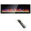 Foyer électrique encastré, 60 po, flamme multicolore et chaleur de 1400 W, télécommande, foyer en verre trempé à réduction de bruit, entretien facile des flammes