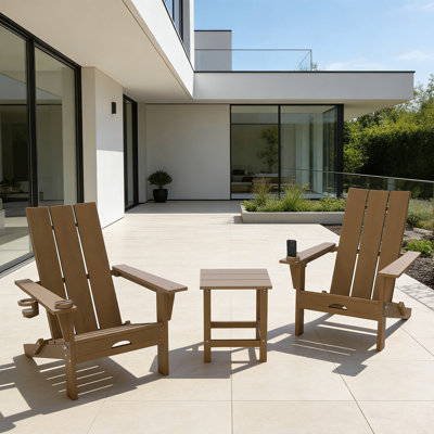 Ensemble de chaises pliantes pour 2 personnes Adirondack avec table d'appoint