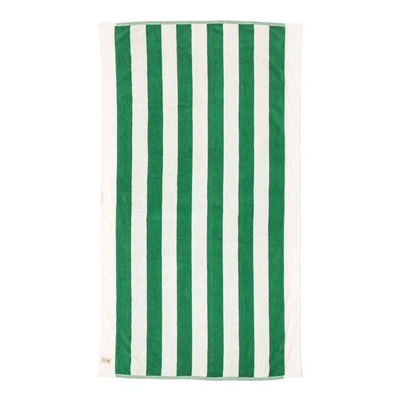 Beach Towel, Green/White
