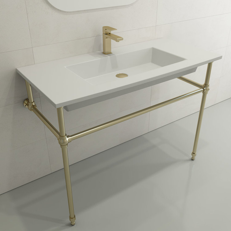 Ravenna Bathroom Sink, Matte White, 8" Widespread