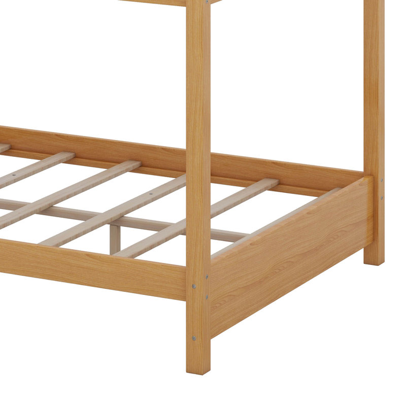 Lit superposé en bois grand avec échelle, Bois