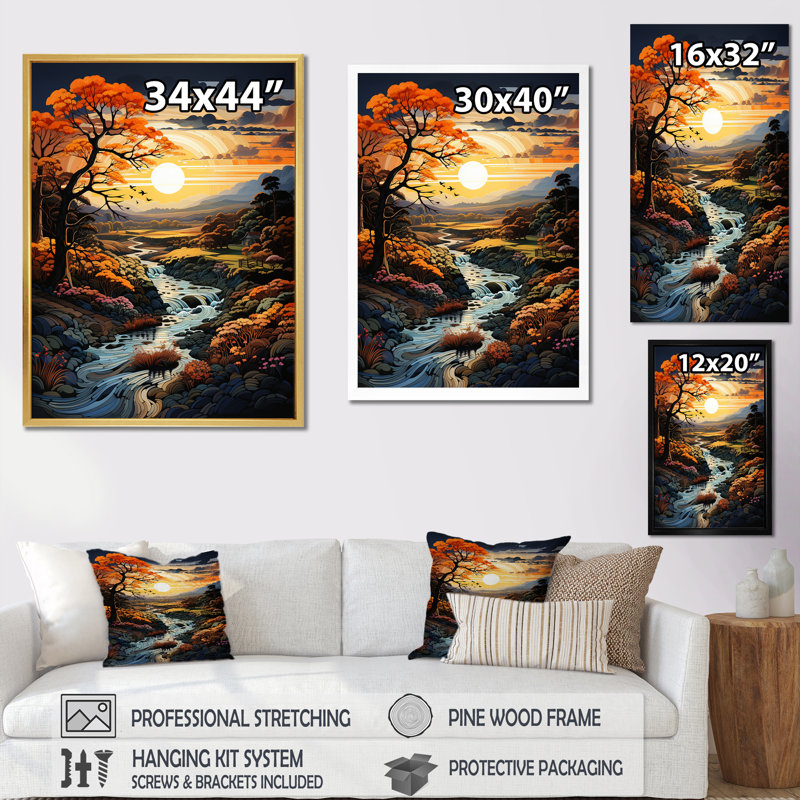 Impression sur toile, Nature Nature Simplicity At Sunrise I, H 20 po x l 12 po x P 1 po, Cadre simple noir