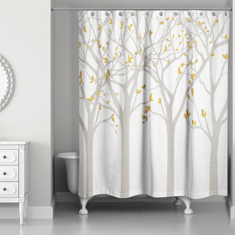 Bothell Floral Shower Curtain, Beige
