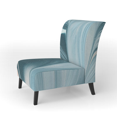 Blue Modern Water I - Modern Upholstered Slipper Chair
