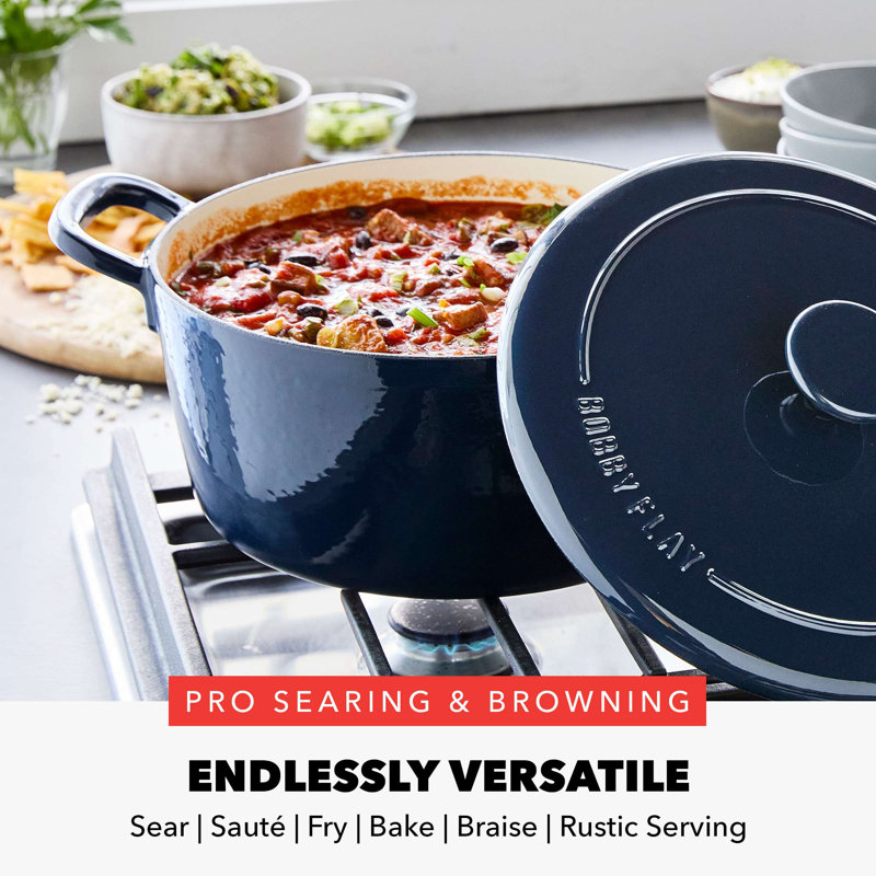 Bobby Flay By GreenPan 5.5QT Enameled Cast Iron Dutch Oven, Blue