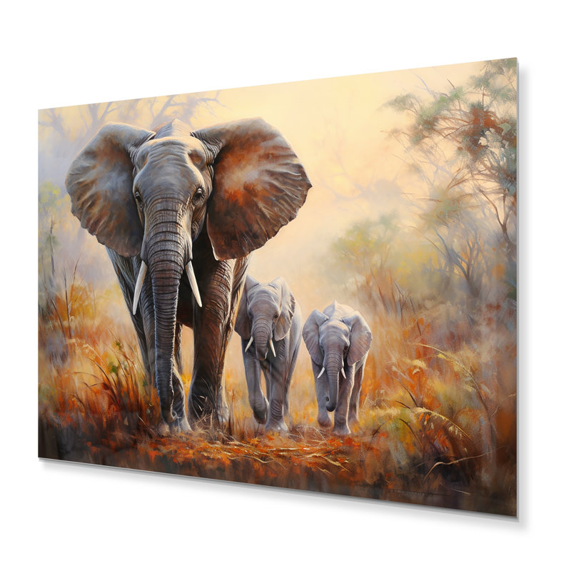 Éléphant tutelle de la famille, H 12 po x l 20 po x P 1 po