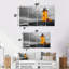 Phare d'hiver jaune et gris - ensemble d'art mural-428769679
