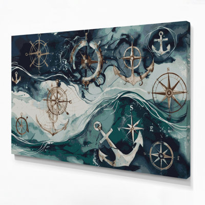 Art nautique gris sur toile