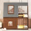 Lit superposé simple en bois rustique avec toit, échelle et fenêtres - Structure en pin robuste en chêne