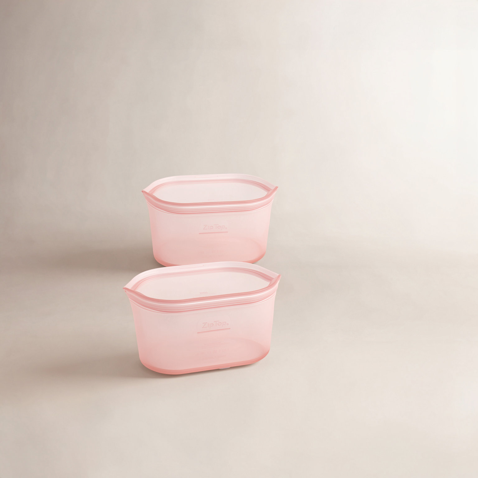Zip Top Dish Food Storage Container Set, Peach