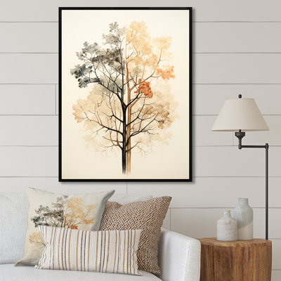 " Beige Tree Amercian Basswood Minimalism "