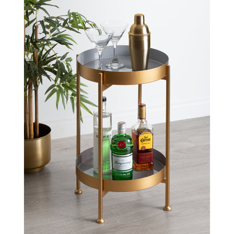 Antonne End Table, Gold, Gray