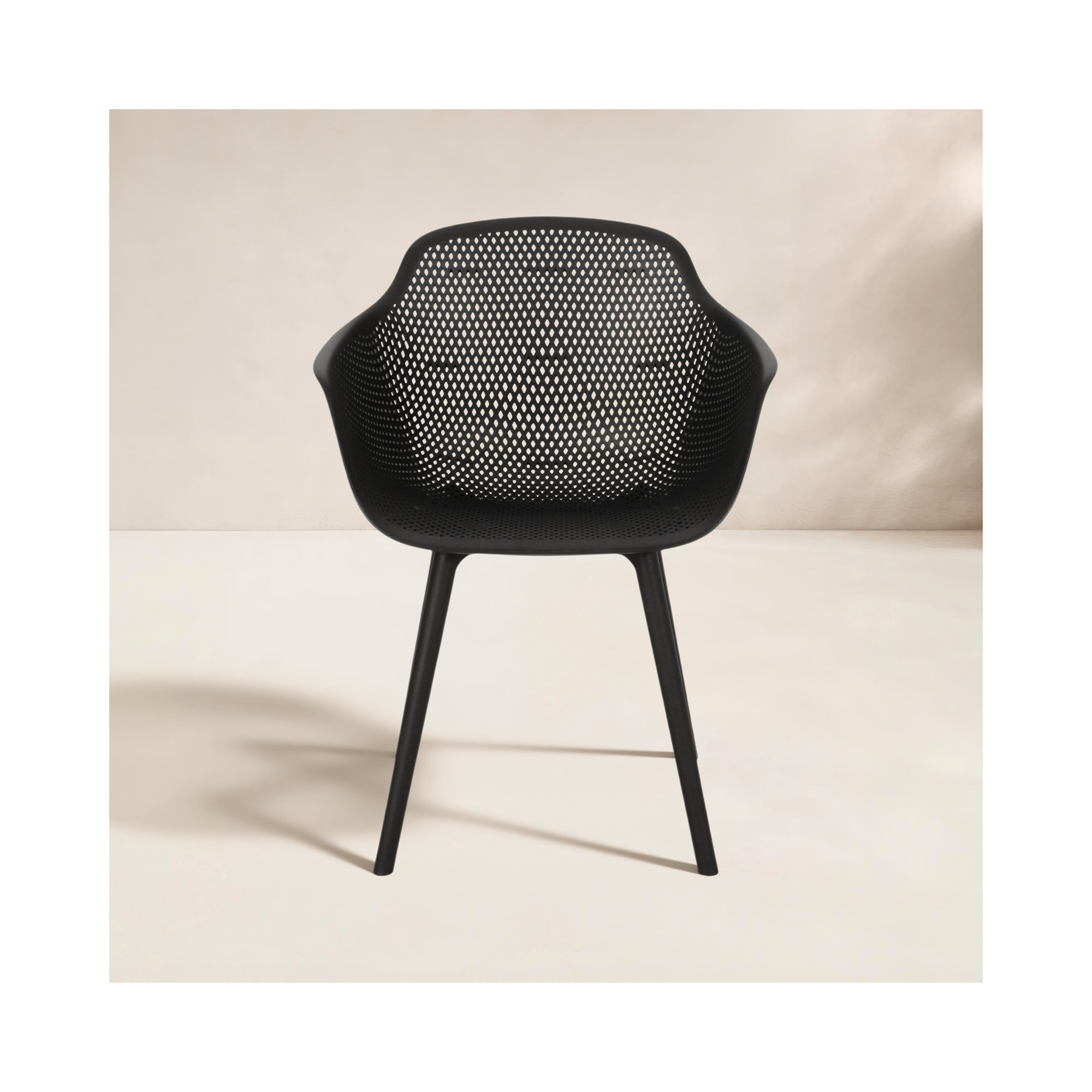 Artha Premium All-Weather Wicker Outdoor Dining Armchair, Black