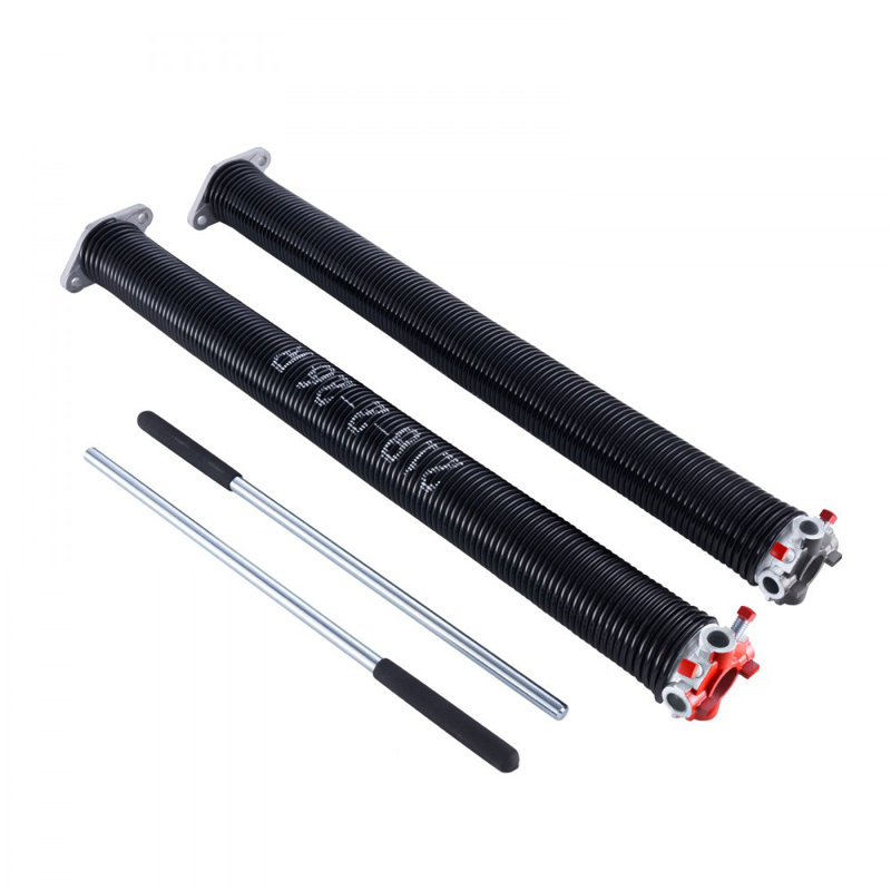 Paire de ressorts de torsion de porte de garage de 2 pouces avec barres d'enroulement, H 2 po x l 26 po x P 2 po