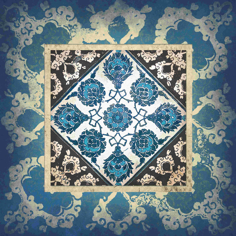 " Bluish Tile 2 ", 20" H x 20" W