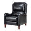 Fauteuil inclinable manuel en cuir véritable avec pattes en bois massif Beecher Traditional-529000380