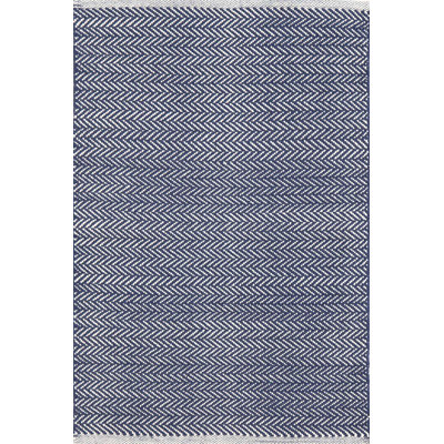 Herringbone Indigo Handwoven Cotton Rug