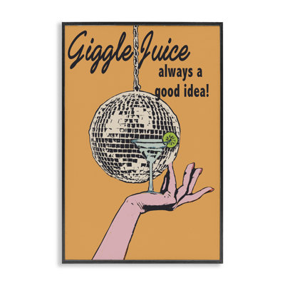  Giggle Juice Cocktail Framed Giclee Art by Graffi*tee Studios