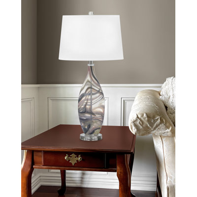 Scilla 30" Grey Glass Table Lamp