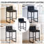 Tabouret de bar rembourré à dossier bas avec structure en métal épaissie pour îlot de cuisine-91899104-92115247-92115245