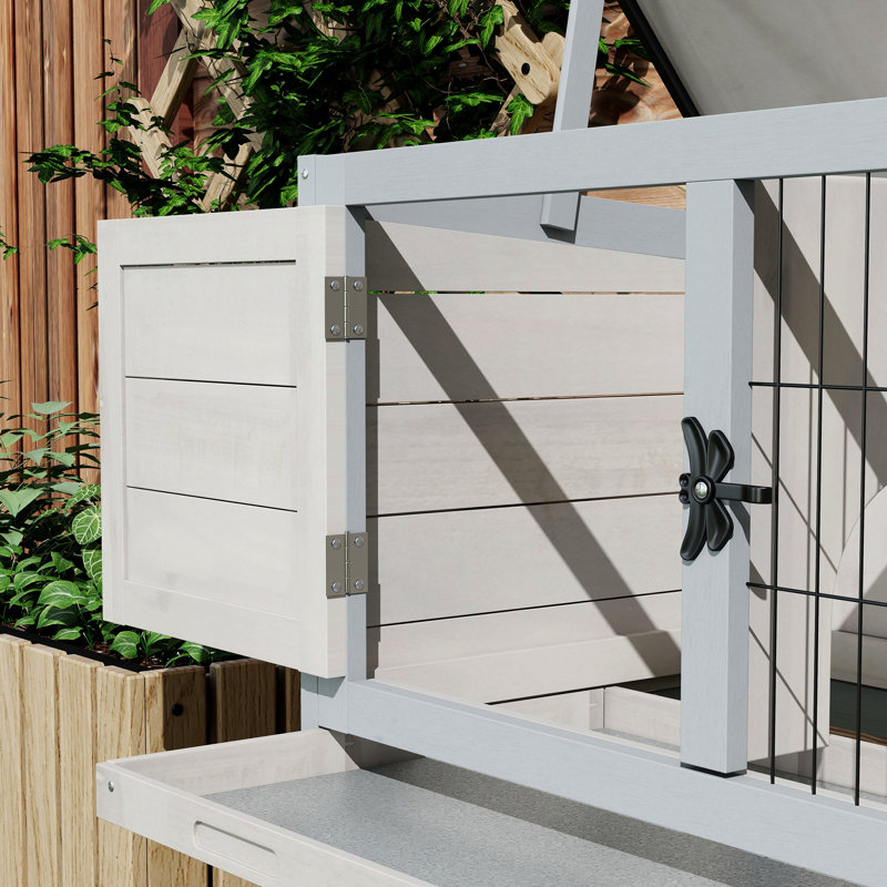 Cage à lapin en bois surélevée Pawhut