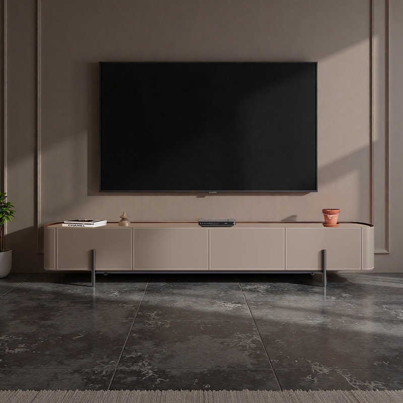 Meuble télé en cuir italien, H 19,7 po x L 70,9 po x l 15,7 po