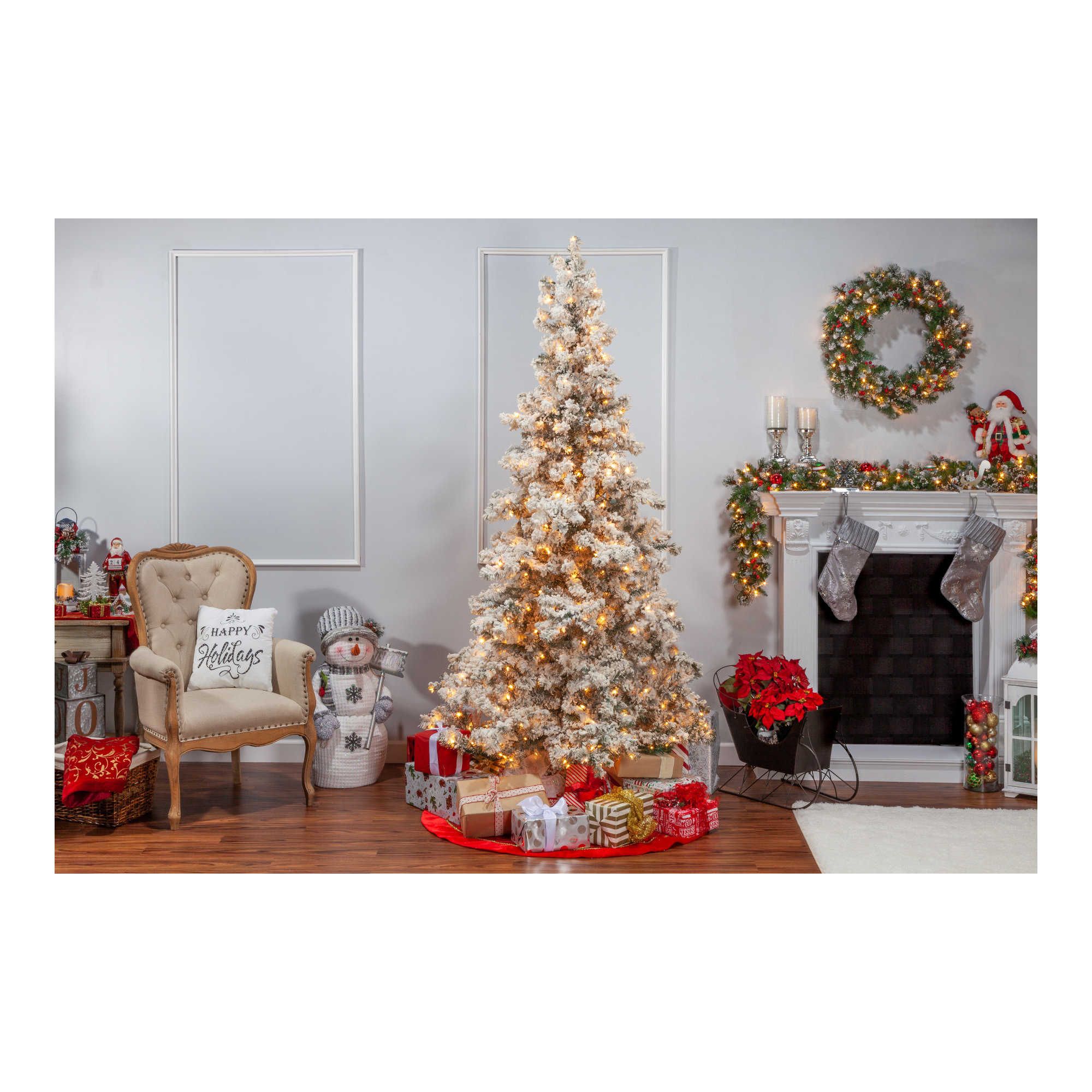 90' Lighted Artificial Spruce Christmas Tree