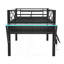 Lit mezzanine avec bureau Gaming, DEL, simple, noir