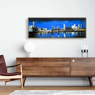 Blue Skyline of London Canvas | Bedroom Decor | Cities Blue