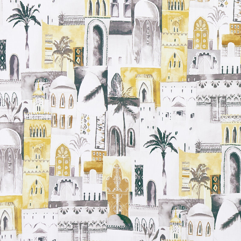 Prince of Persia Marrakech Fabric, Charcoal/Ochre