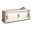 Banc rembourré en cuir véritable blanc-965363338