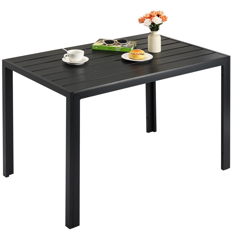 Rectangular 110Cm L Outdoor Balcony Table, Black