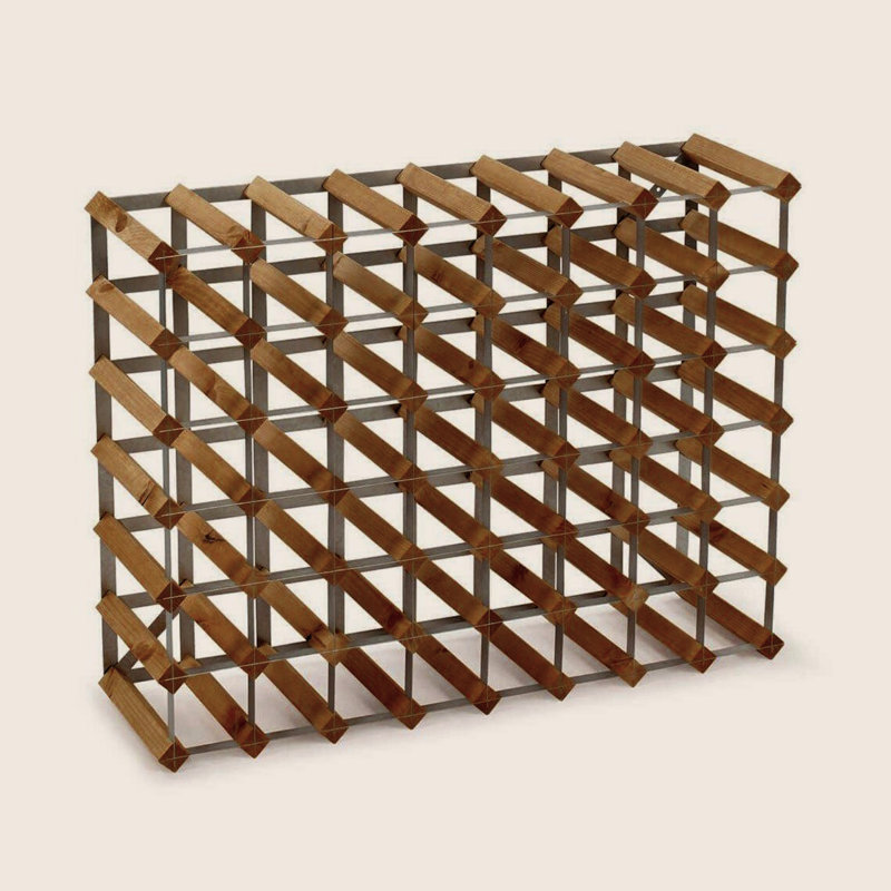 Edgware 56 Bottle Solid Wood Floor Wine Bottle Rack, Light Oak