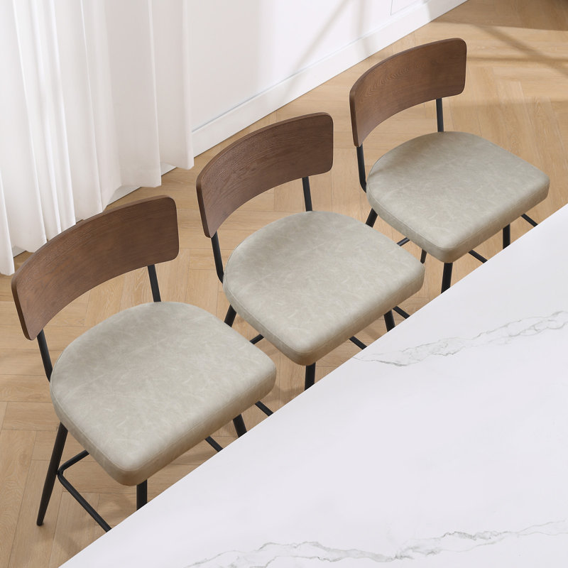 Swivel Upholstered Counter & Bar Stool, Griege, 2, Counter Stool (26" Seat Height)