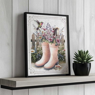 In the Garden Boots by Nicole DeCamp Art Print