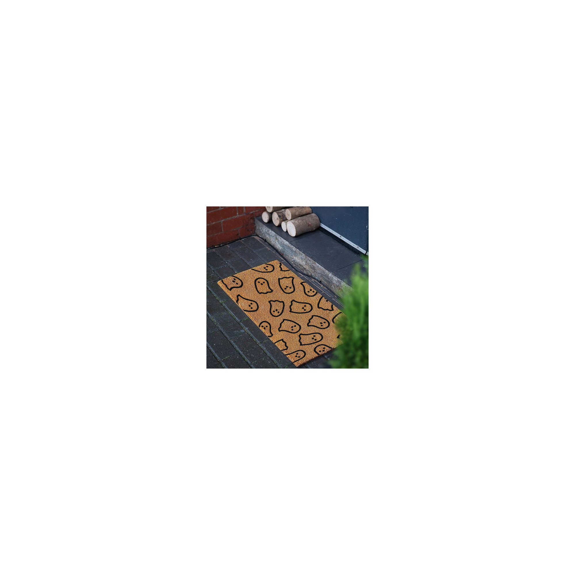 Dimitrious Non-Slip Halloween Outdoor Doormat, 22" W x 36" L, Brown/Black