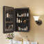 Armoire à pharmacie rectangulaire encastrée ou à surface avec rangement et miroir grossissant, armoire de salle de bain avec tablette ajustable, miroir de coiffeuse