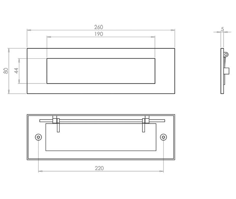 Laredo Mail Slot, 8cm H x 26cm W x 0.5cm D