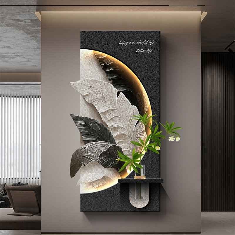 Art mural noir en grès, H 47,24 po x l 23,62 po x P 1,97 po