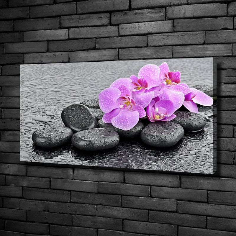 Orchids Stones - Wrapped Canvas Print