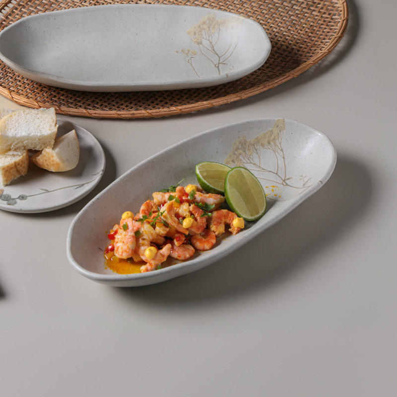 Campestre Oval Serving Platter 12.6” Ceramic Stoneware - Microwave, Oven, and Dishwasher Safe, by Porto Brasil