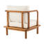 Fauteuil club en acacia avec coussin crème