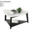 Ensemble de table 3 pièces de style contemporain 1 table basse triangulaire 2 x table de bout carrée avec plateau de rangement inférieur en marbre