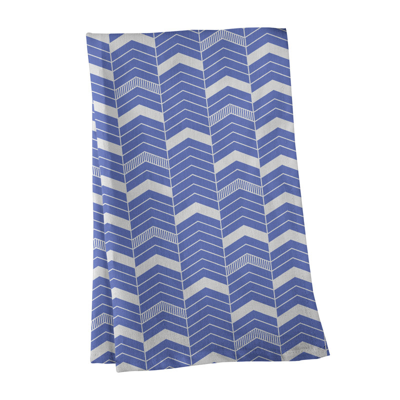 Stephenie Tea Towel Kitchen Towel, Royal Blue/White, Cotton Twill