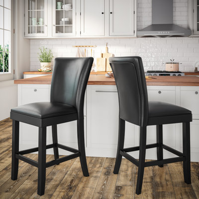 Upholstered Back Counter Height Barstool