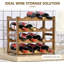 Istres Tabletop Wine Bottle & Glass Rack Brown