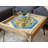Rustic Byo Board Game Table And Puzzle Table With Removable Tempered Glass Top And Hidden Storage Drawer - Made In The Usa. Measures 25x25"