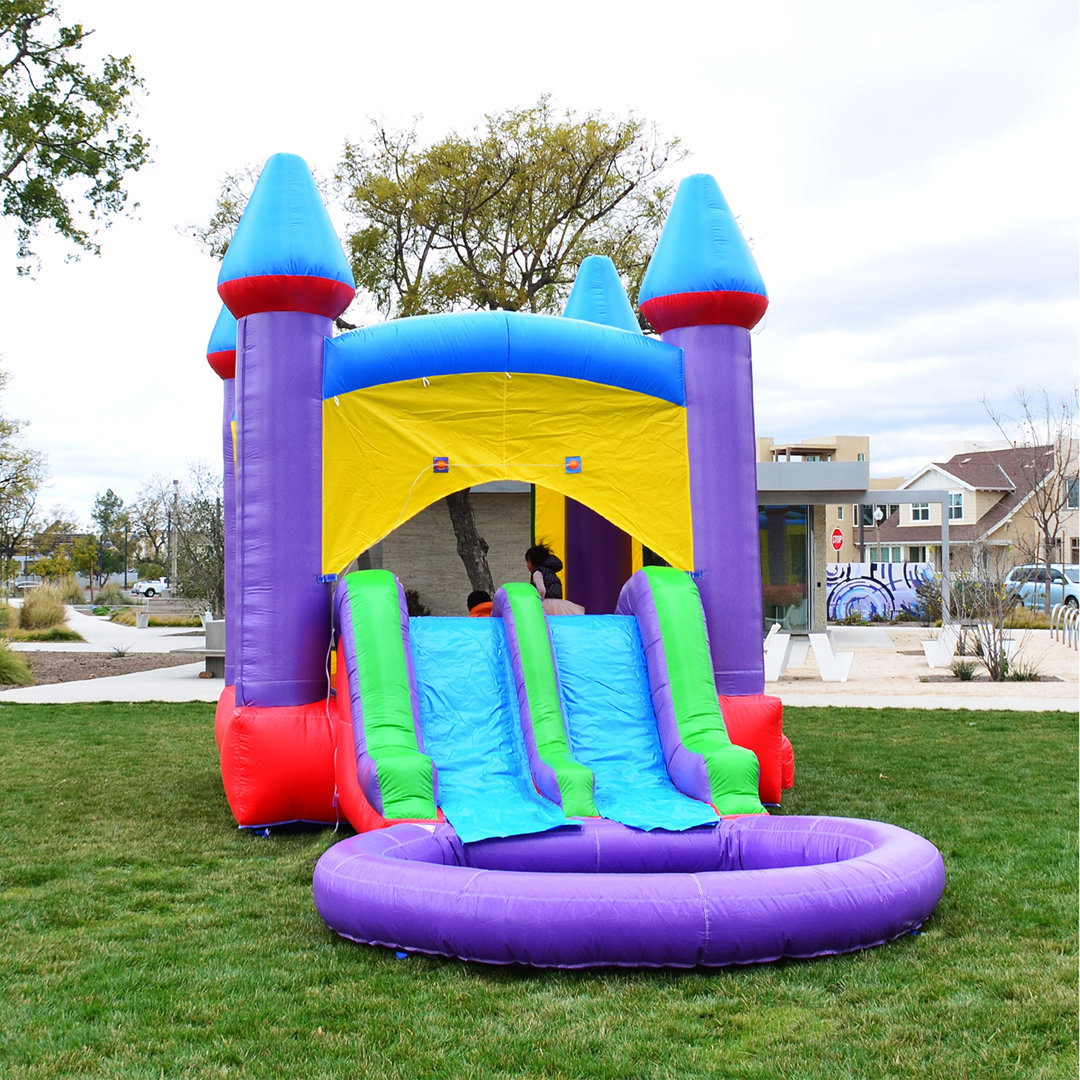 HeroKiddo Jelly Bean Castle Commercial Grade Bounce House Water Slide with Splash Pool (with Blower) HeroKiddo
