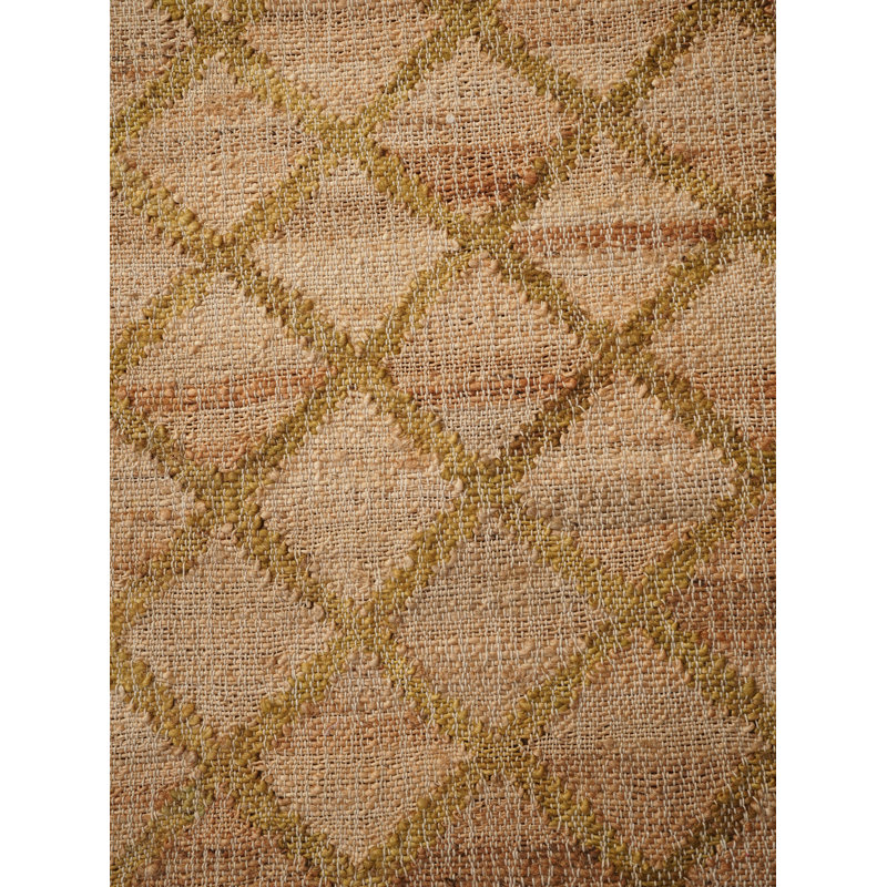 Manns Hand Woven Flat Weave Kilim Jute Eco-Friendly Solid Area Rugs - Runner, Beige Gold Color, Geometric Modern Design, Low Pile, Natural Fiber, Outdoor Indoor Handmade Area Rugs for Living Room, Bed Room