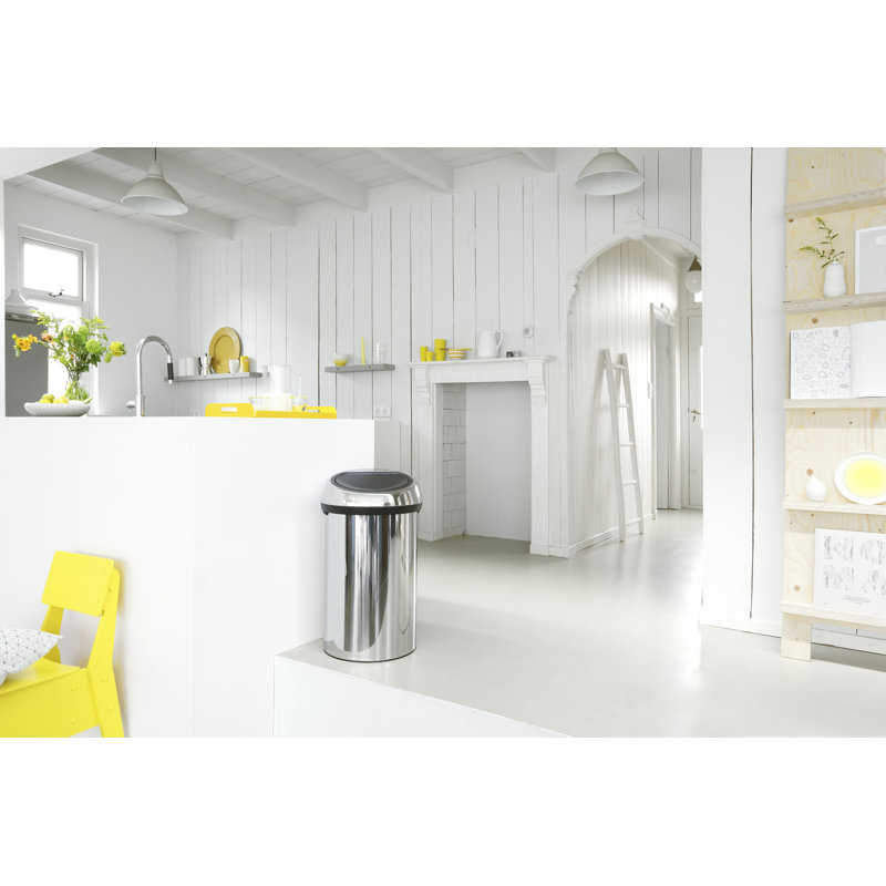 Brabantia 60 Litre Touch Bin, Brilliant Steel / Brilliant Steel